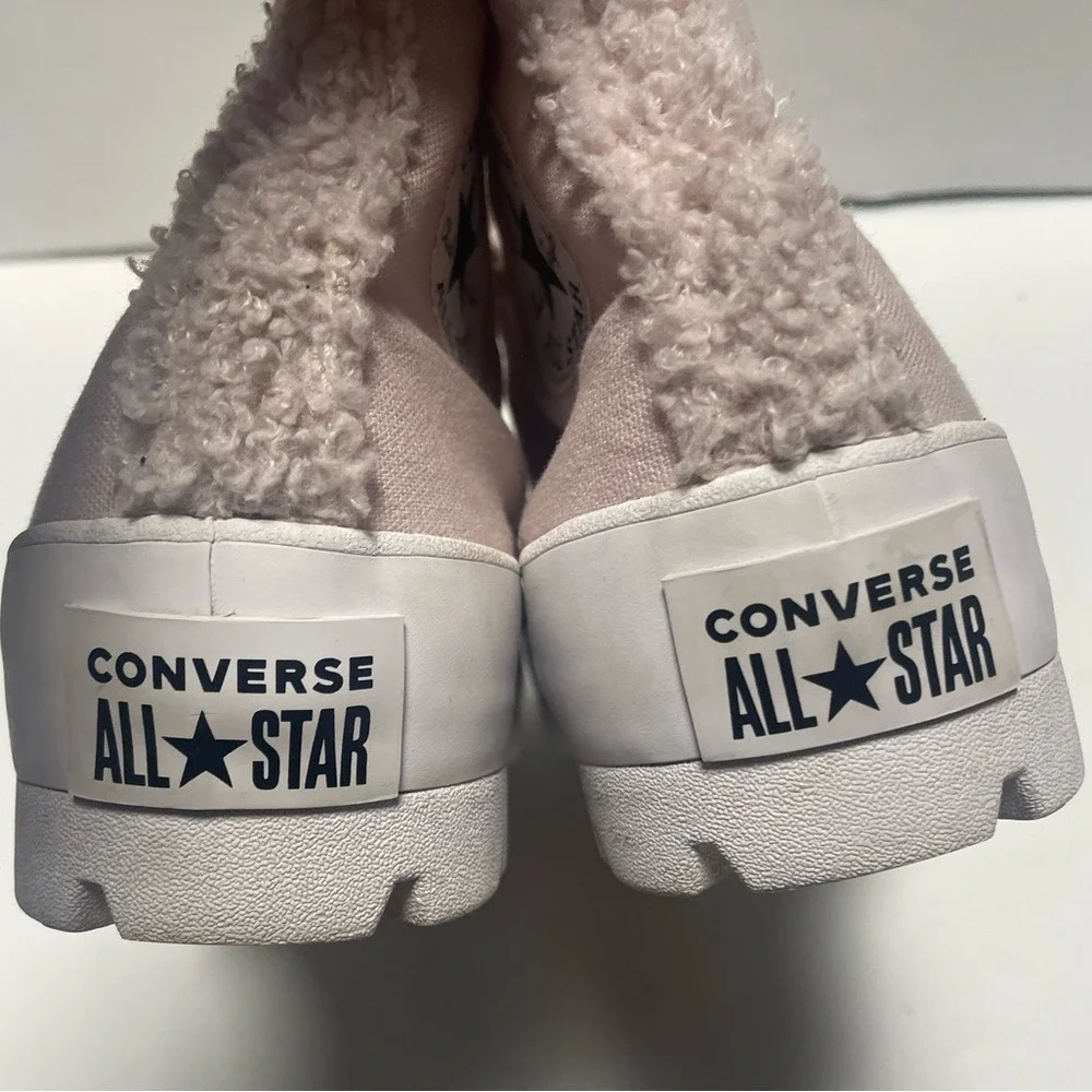 Converse All Stars Sherpa Pink High-Top Sneakers ‎ Womens 9 - Picture 4 of 12